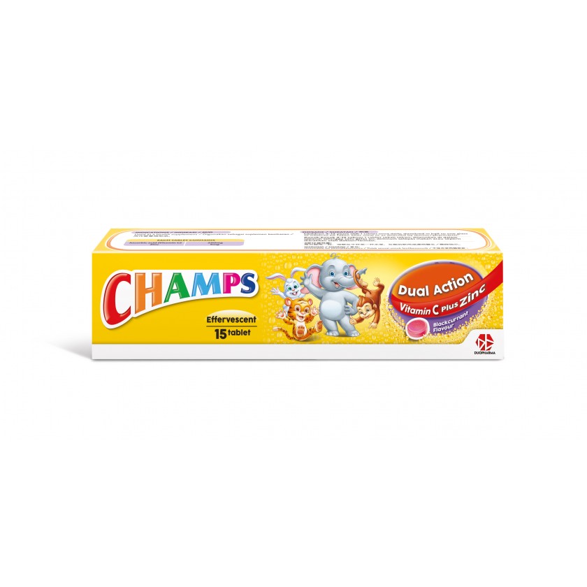 CHAMPS EFF DUAL ACTION VIT C+ZINC BC 15S (EXP : 05/27)